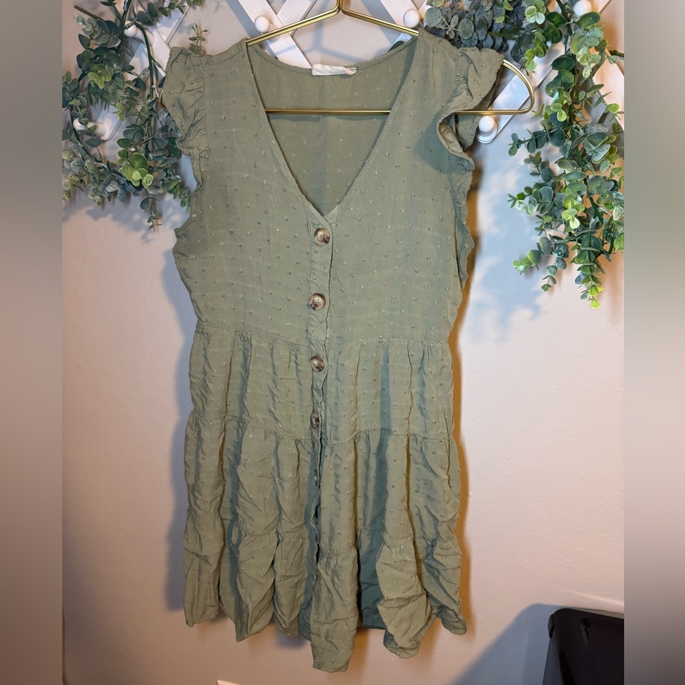 Altar’d State Sage Button Dress